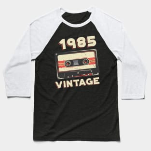 Vintage 1985 Retro Cassette Tape 35th Birthday Baseball T-Shirt